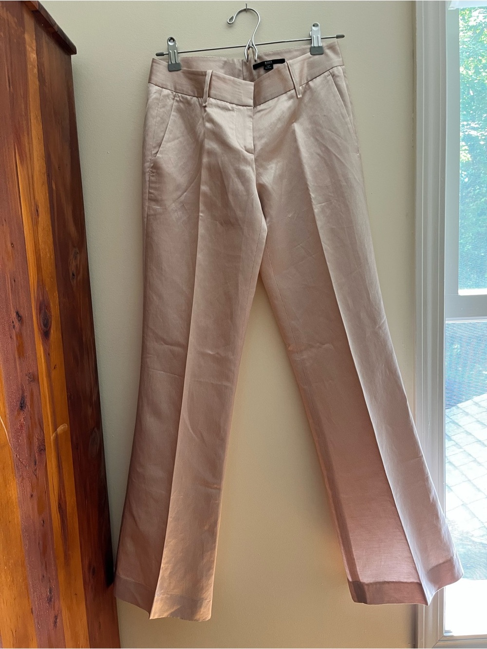 HUGO BOSS SATIN Seashell with stripe gorgeous Dress Pants 2